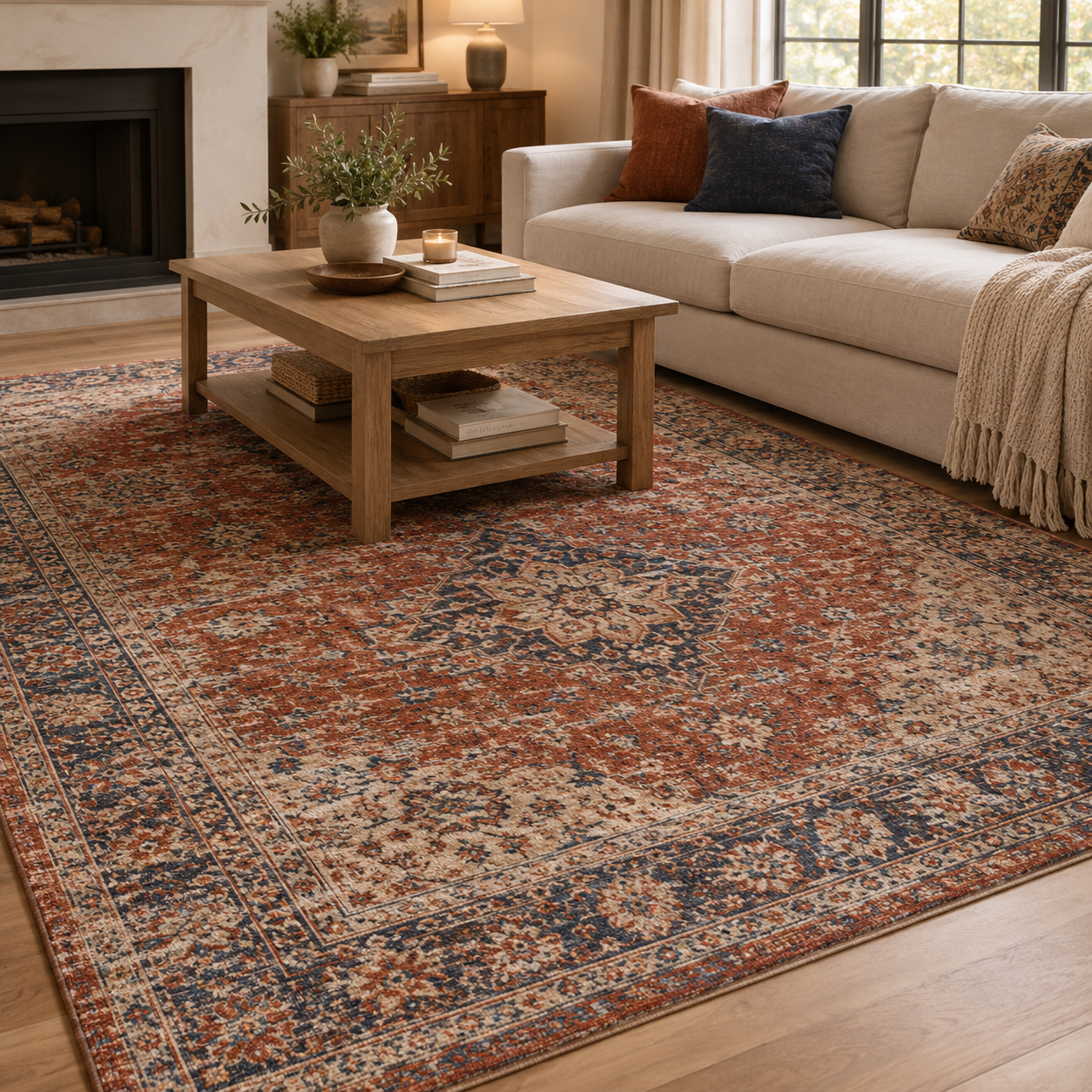 Isfahan Vintage Medallion Rug – 5' × 7'