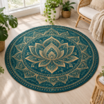 Lotus Mandala Round Rug – 6' Diameter